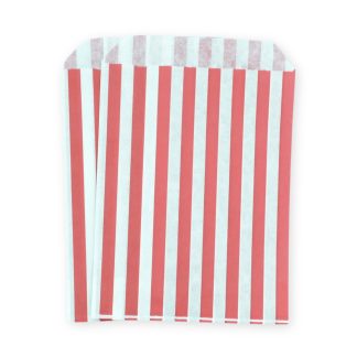 7" x 9" Red Stripe Paper Sweet Party Bags