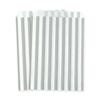7" x 9" Silver Stripe Paper Sweet Party Bags
