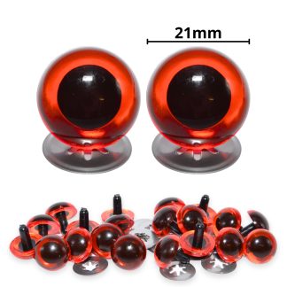21mm Transparent Amber Crystal Eyes with Metal Backs