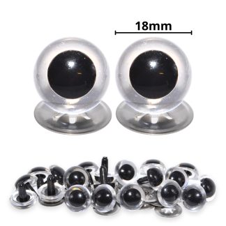 18mm Transparent Clear Crystal Eyes with Metal Backs