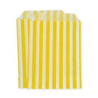 7" x 9" Yellow Stripe Paper Sweet Party Bags