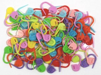 Pack of 100 - 23mm Plastic Stitch Markers for Knitting and Crochet - Mixed Colours
