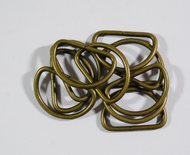 Pack of 10 - 35mm Antique Bronze Iron D Ring Buckles - Metal Findings