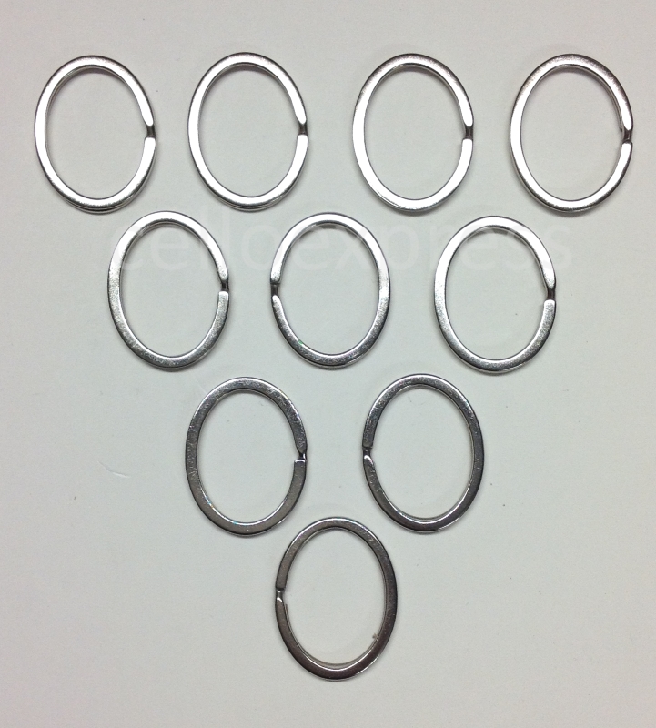 Pack of 10 - 37mm x 29mm VALUE Oval Platinum Double Loops