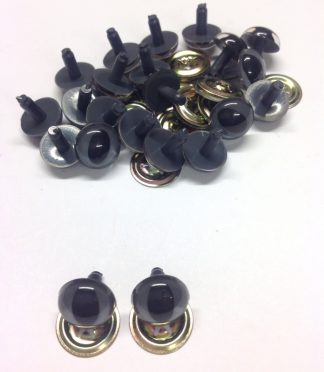 Pack of 10 Pairs - 24mm Grey Cat Crystal Eyes with Metal Backs