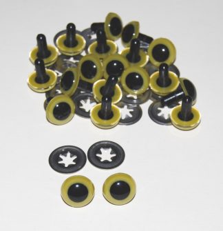 12mm Yellow Green Crystal Eyes with Metal Backs