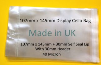 107x145mm Display Cello Bags