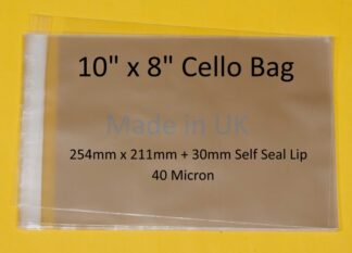 10 x 8 Cello Bags - 211mmx254mm
