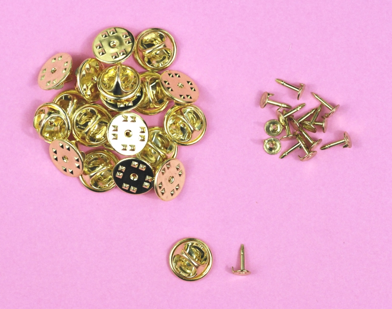 Pack of 5 11.5mm Golden Badge Pins With Backs CelloExpress