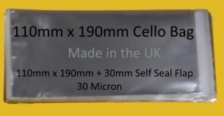 110mm x 190mm Cello Bags