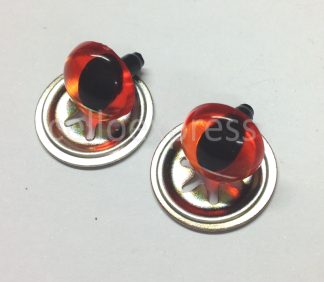 Pack of 1 Pair - 10.5mm Amber Cats Eyes With Metal Backs