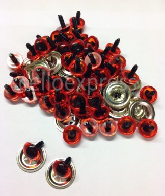 Pack of 50 Pairs - 12mm Amber Cats Crystal Eyes with Metal Backs