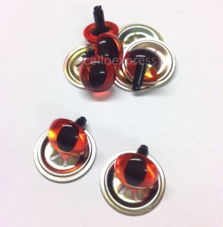 Pack of 3 Pairs - 15mm Amber Cats Crystal Eyes with Metal Backs