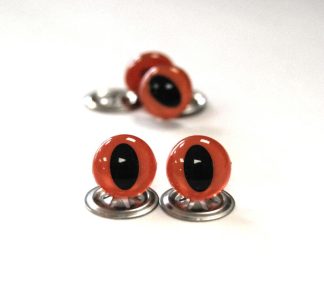 Pack of 2 Pairs - 21mm Orange Cat Crystal Eyes with Metal Backs