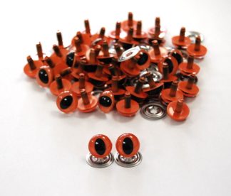 Pack of 50 Pairs - 10.5mm Orange Cat Crystal Eyes with Metal Backs