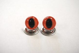 Pack of 1 Pair - 10.5mm Orange Cat Crystal Eyes with Metal Backs