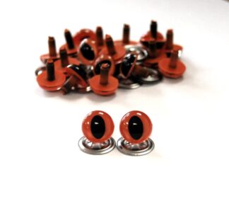 18mm Orange Cats Metal Back Eyes