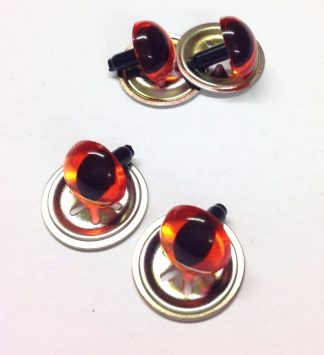 Pack of 2 Pairs - 21mm Amber Cats Crystal Eyes with Metal Backs