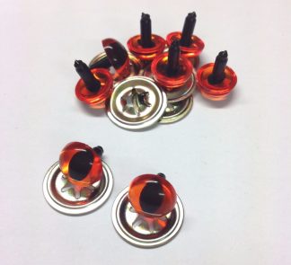 Pack of 4 Pairs - 21mm Amber Cats Crystal Eyes with Metal Backs