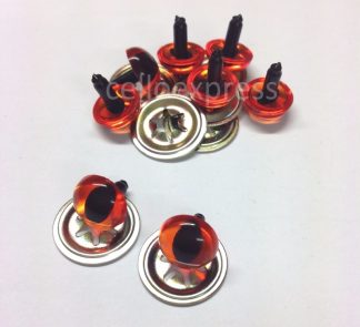 Pack of 4 Pairs - 7.5mm Amber Cats Crystal Eyes with Metal Backs