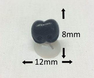 12mm x 8mm Black Bear Noses with Plastic Backs