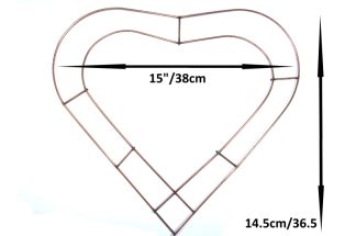 Flat Heart Metal Frame 15"/38cm - Florist Wreaths