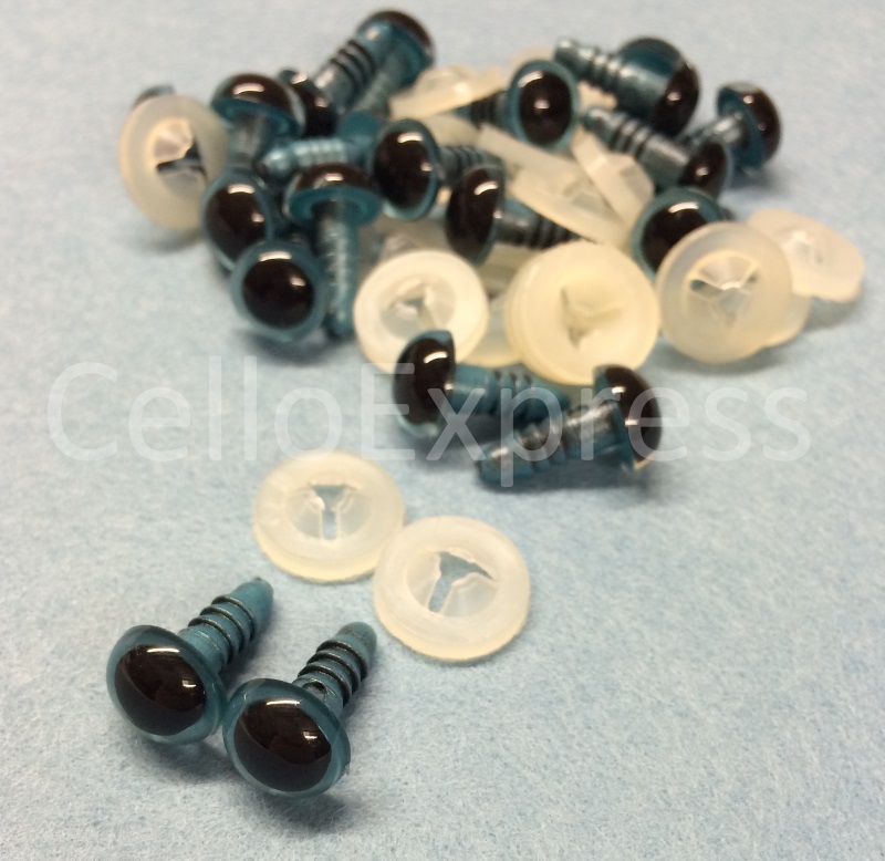Pack of 50 Pairs - 18mm Blue Glass Like Eyes with Plastic Backs