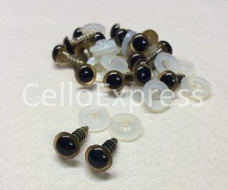 Pack of 25 Pairs - 12mm Gold Glass Like Eyes with Plastic Backs