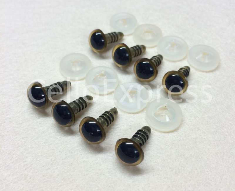 Pack of 4 Pairs - 18mm Gold Glass Like Eyes with Plastic Backs