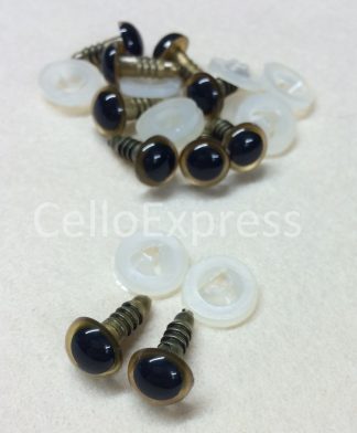 Pack of 5 Pairs - 18mm Gold Glass Like Eyes with Plastic Backs