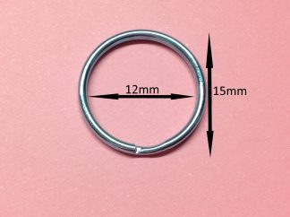 Pack of 10 - BLUE - 15mm Round - Double Loop Split Ring for Keyrings