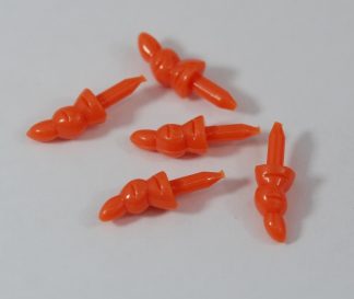 15mm Plastic Carrot Noses (Push In/No Backs) - Toy Components
