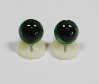 Pack of 1 Pair - 18mm GREEN Transparent Eyes with Plastic Backs