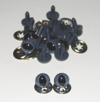 Pack of 50 Pairs - 21mm Grey Cat Crystal Eyes with Metal Backs