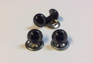 Pack of 2 Pairs - 12mm Grey Cat Crystal Eyes with Metal Backs