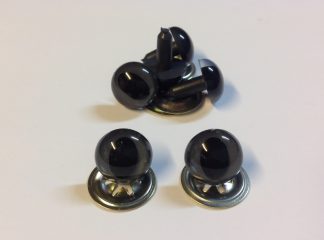 Pack of 3 Pairs - 12mm Grey Cat Crystal Eyes with Metal Backs