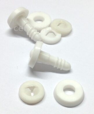Pack of 2 - 15mm Thick White Soft Toy Joints - 3 Part Joint Set