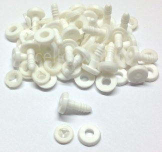 Pack of 25 - 15mm Thick White Soft Toy Joints - 3 Part Joint Set