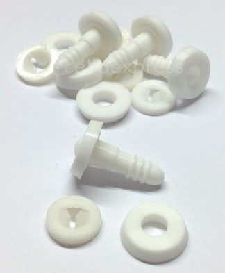 Pack of 4 - 15mm Thick White Soft Toy Joints - 3 Part Joint Set