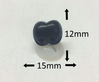 15mm x 12mm Black Bear Noses with Plastic Backs