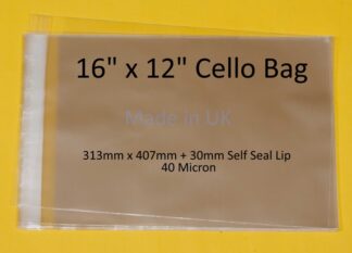 16 x 12 Cello Bag- 313mm x 407mm
