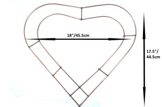 Flat Heart Metal Frame 18"/45.5cm - Florist Wreaths