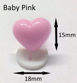 Baby Pink 18 x 15mm Heart Noses