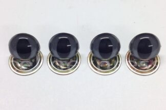 Pack of 2 Pairs - 9mm Grey Cat Crystal Eyes with Metal Backs