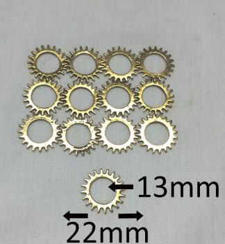 22x1.5x13.5mm Antique Golden Steampunk Cogs