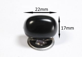 Pack of 1 - 22mm x 17mm Black Oval Noses Metal Backs - Character Animal Safety Nose for Soft Toys & Teddy Bears