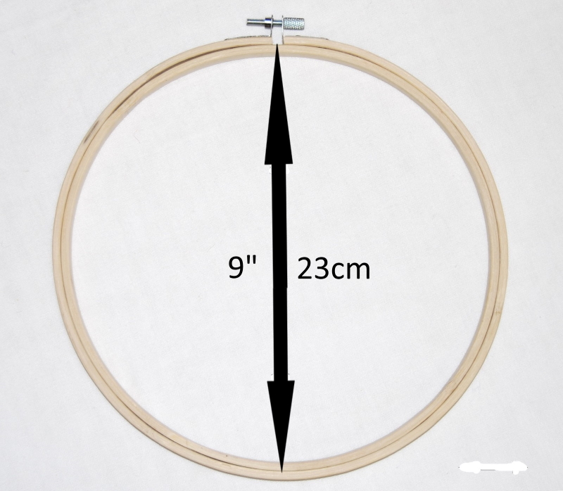 Pack of 1 - 23cm - 9" Bamboo Embroidery Ring - Cross Stitch/Tapestry Frame