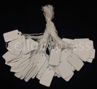 Pack of 500 - 29.5mm x 18mm White Card with String Price Tags