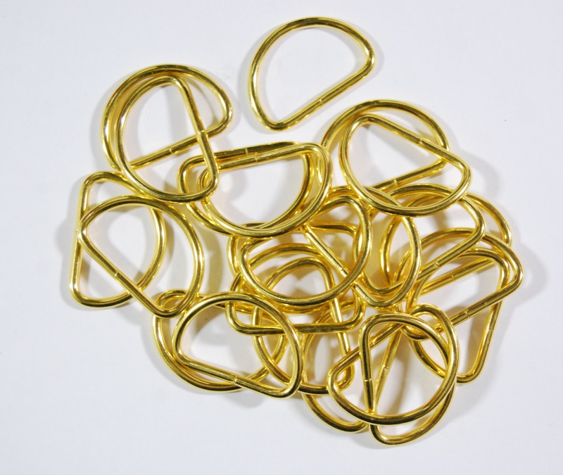 Pack of 50 - 35mm Gold Iron D Ring Buckles - Metal Findings