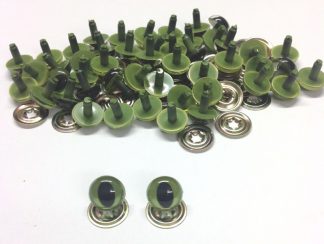 Pack of 25 Pairs - 10.5mm Green Cat Crystal Eyes with Metal Backs